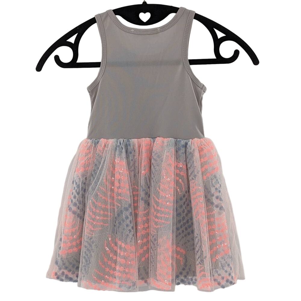 Girls Tulle Dress Pink Grey Truly Me by Sara Sara Size 2T - Picture 2 of 7
